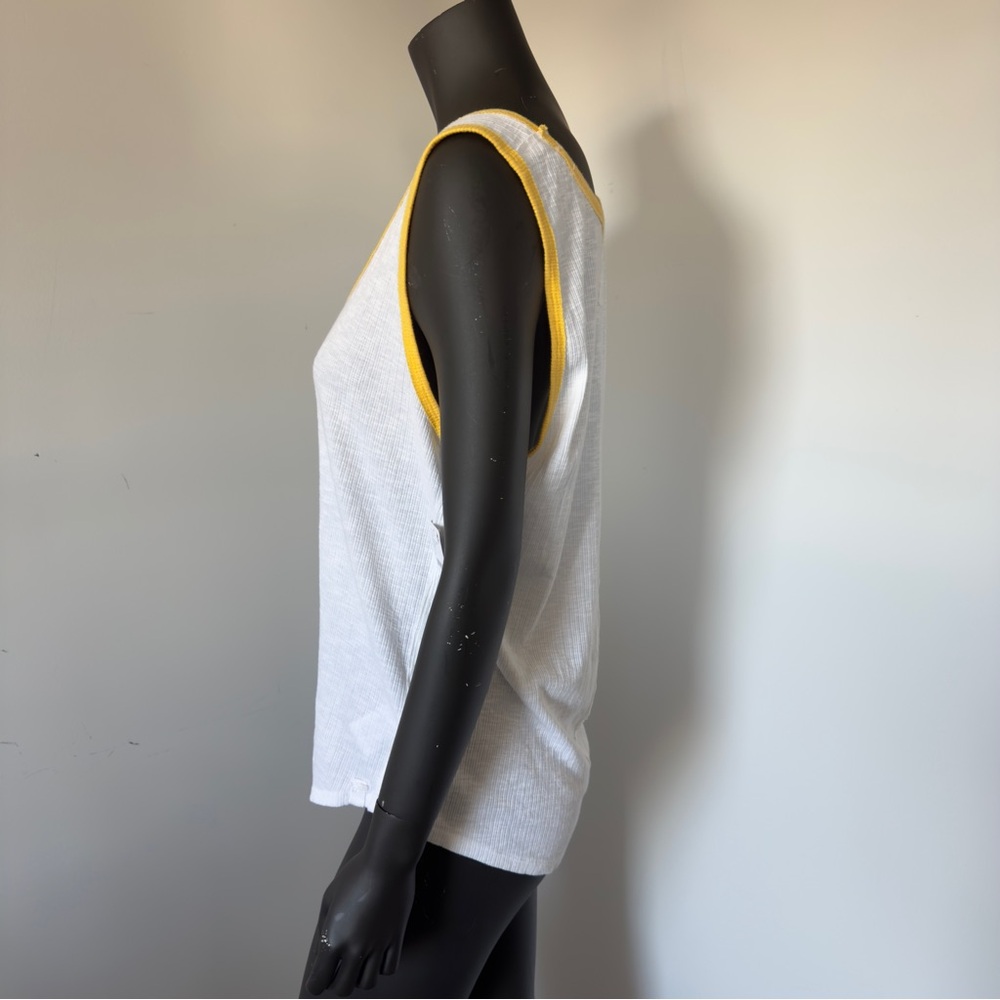 219. NWT Free People White and Yellow Tank Top - Picture 5 of 7